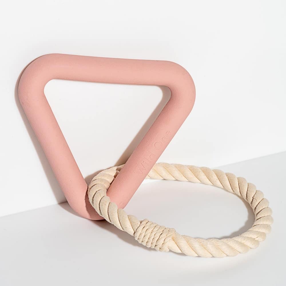 也小小_wildone_三角拔河繩狗狗玩具 粉紅
