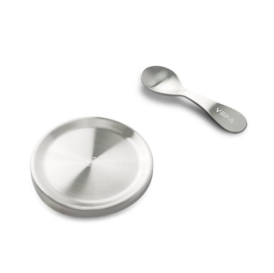SOUFFLÉ 抗菌不鏽鋼兒童匙 + 抗菌不鏽鋼碗蓋